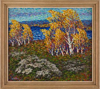 HELMER HERTZHOFF, olja på pannå, sign.