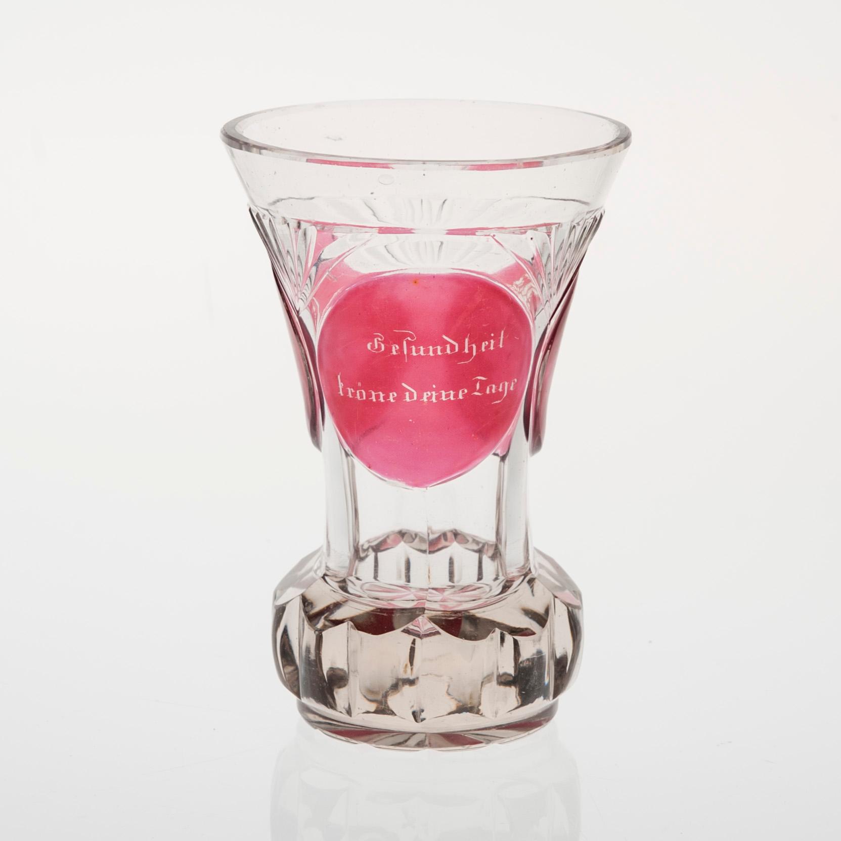 BÄGARE, glas, Böhmen, 1800-talets mitt.
