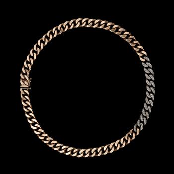 118. COLLIER, Tiffany & Co, 14k rött guld och vitguld med åttkantslipade diamanter, tot ca 0.70 ct. Vikt ca70g.