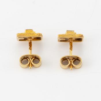 Björn Weckström, örhängen "Thai", 18K guld med briljantslipade diamanter. Lapponia.