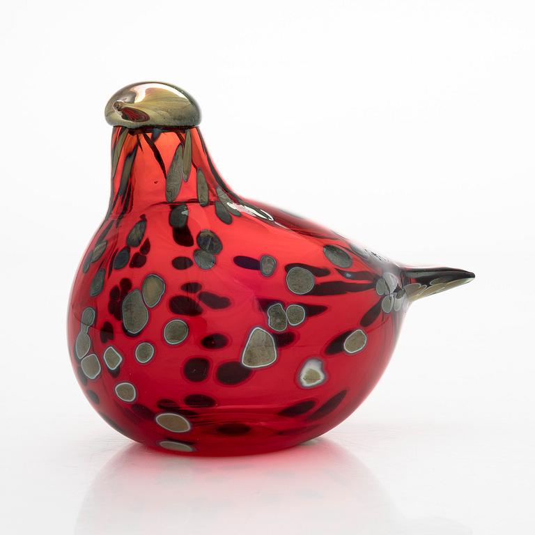 Oiva Toikka, a glass "Ruby Bird", signed O. Toikka Nuutajärvi.