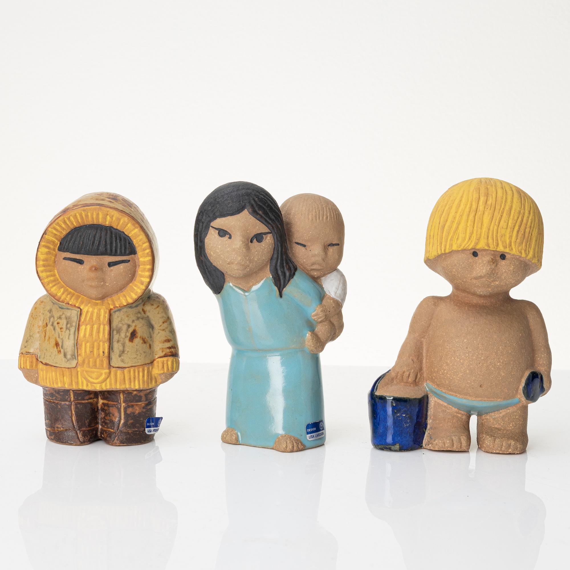 Lisa Larsson, five stoneware figurines, Gustavsberg and K-Studion Gustavsberg, Sweden.