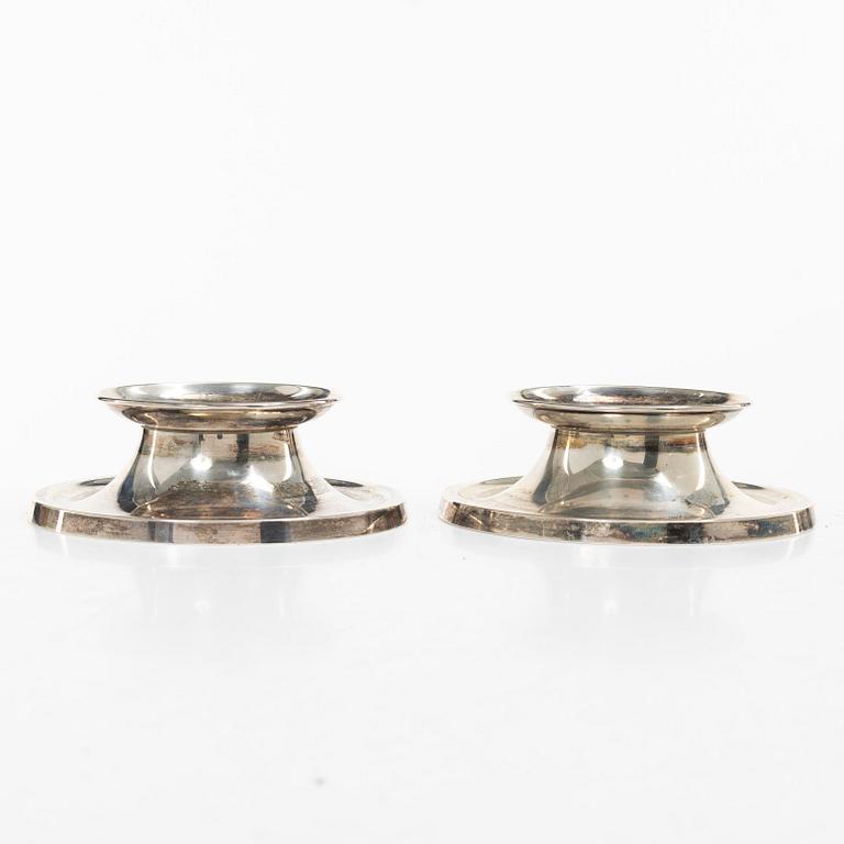 David Andersen, ljusstakar, ett par, silver, Norge, 1900-talets första hälft.