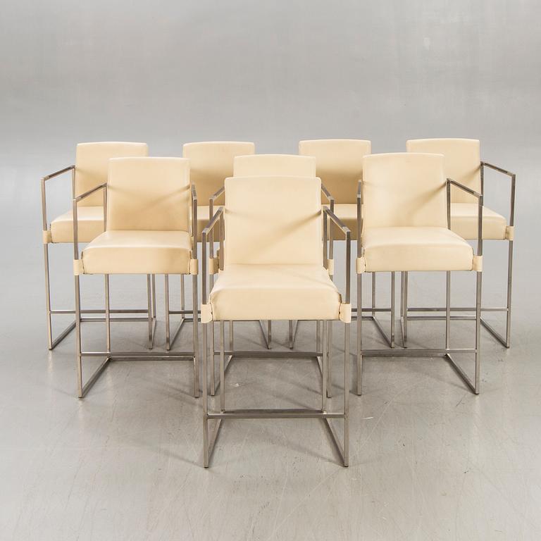 Bert Plantagie, a bar table and eight stools 21st century.