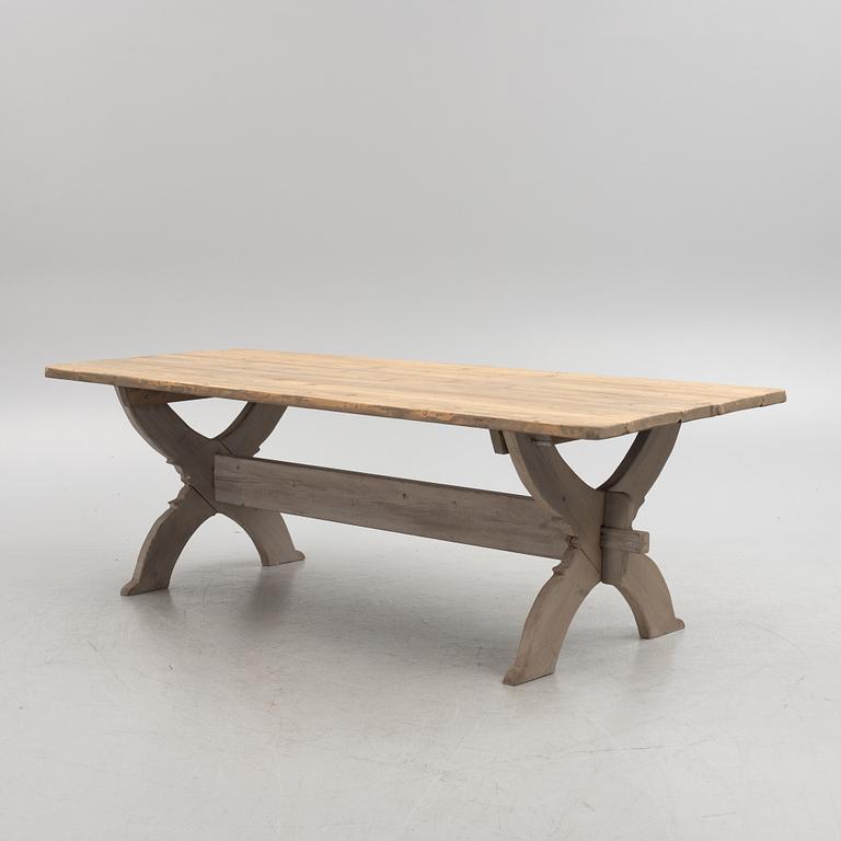 A trestle table, 20th century.