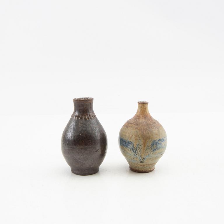 Arthur Andersson vases, 8 pieces, Wallåkra, mid-20th century stoneware.