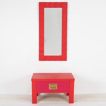 Erik Höglund, spegel och byrå/hallmöbel, Eriksmåla glas, 1960/70-tal.