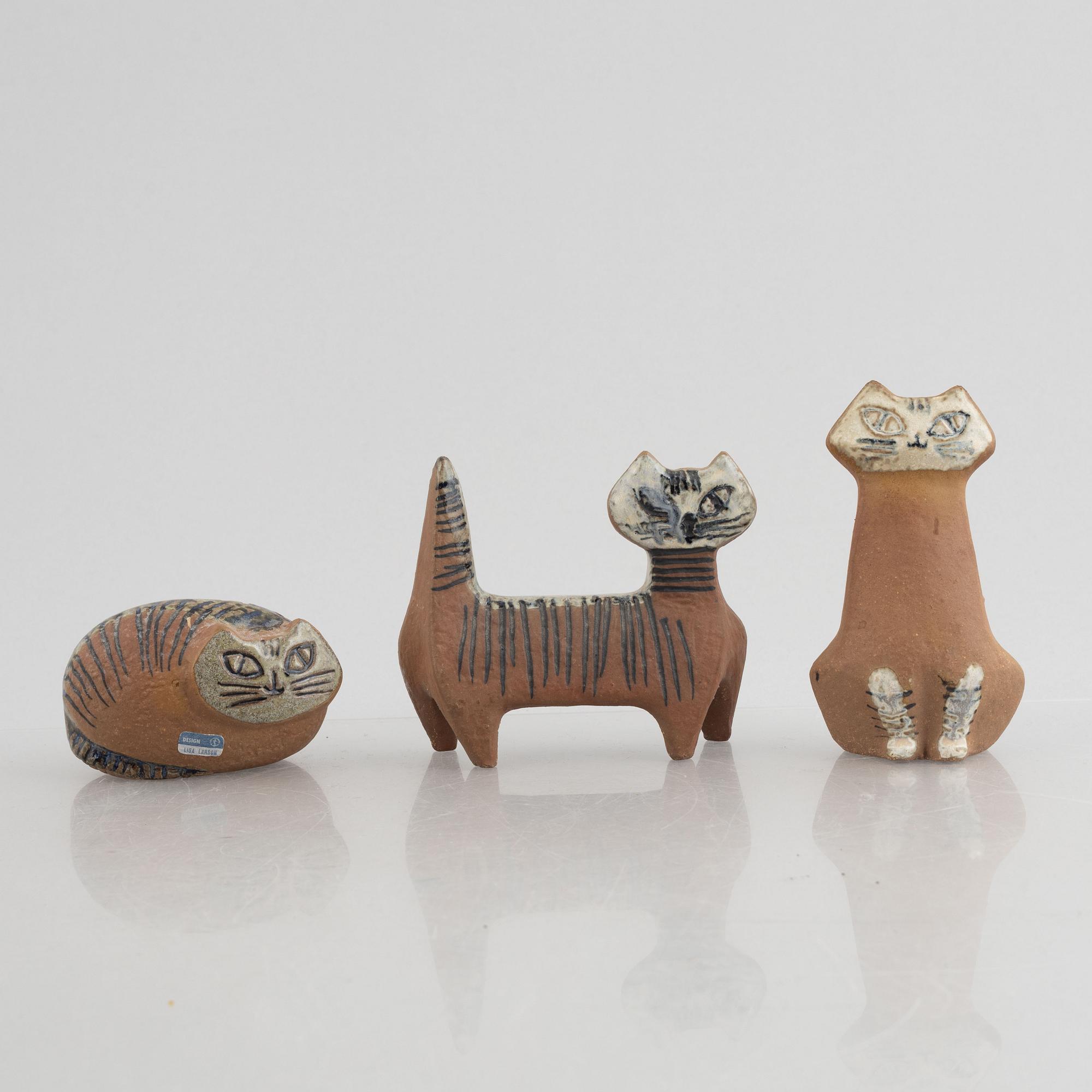 Lisa Larson, figuriner, 9 st, stengods, bl.a. ur serien "Lilla Zoo", Gustavsberg.