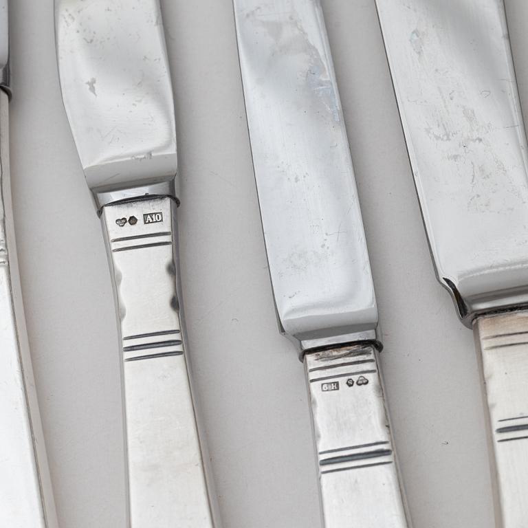 Jacob Ängman, bestickservis, 79 delar, silver, "Rosenholm" GAB, Eskilstuna, 1951-1990.
