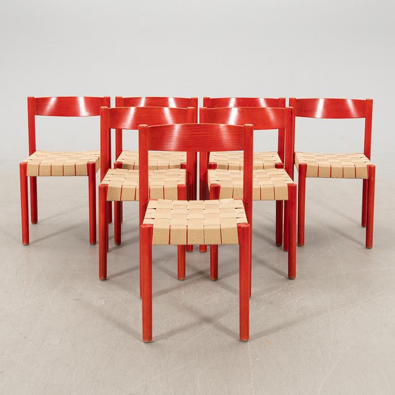 Axel Larsson, chairs, 7 pcs, for Balzar Beskow, 1970s,.