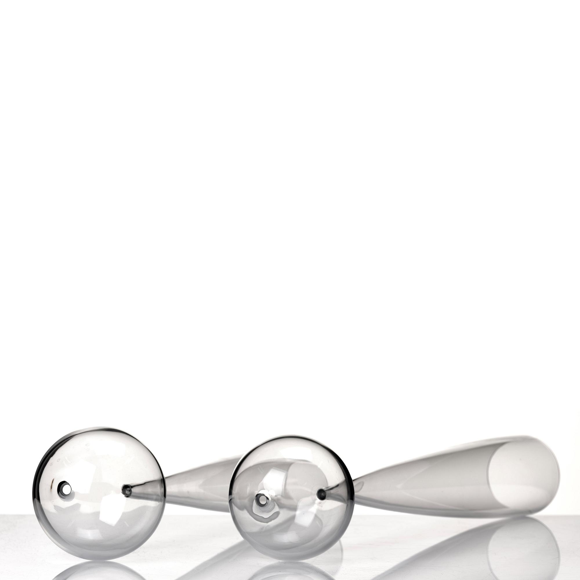 John Selbing, two glass sculptures "Klot över kon", Orrefors, Sweden 1954.