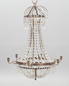 LJUSKRONA, Karl Johanstil, 1800-1900-tal. Höjd 83 cm.