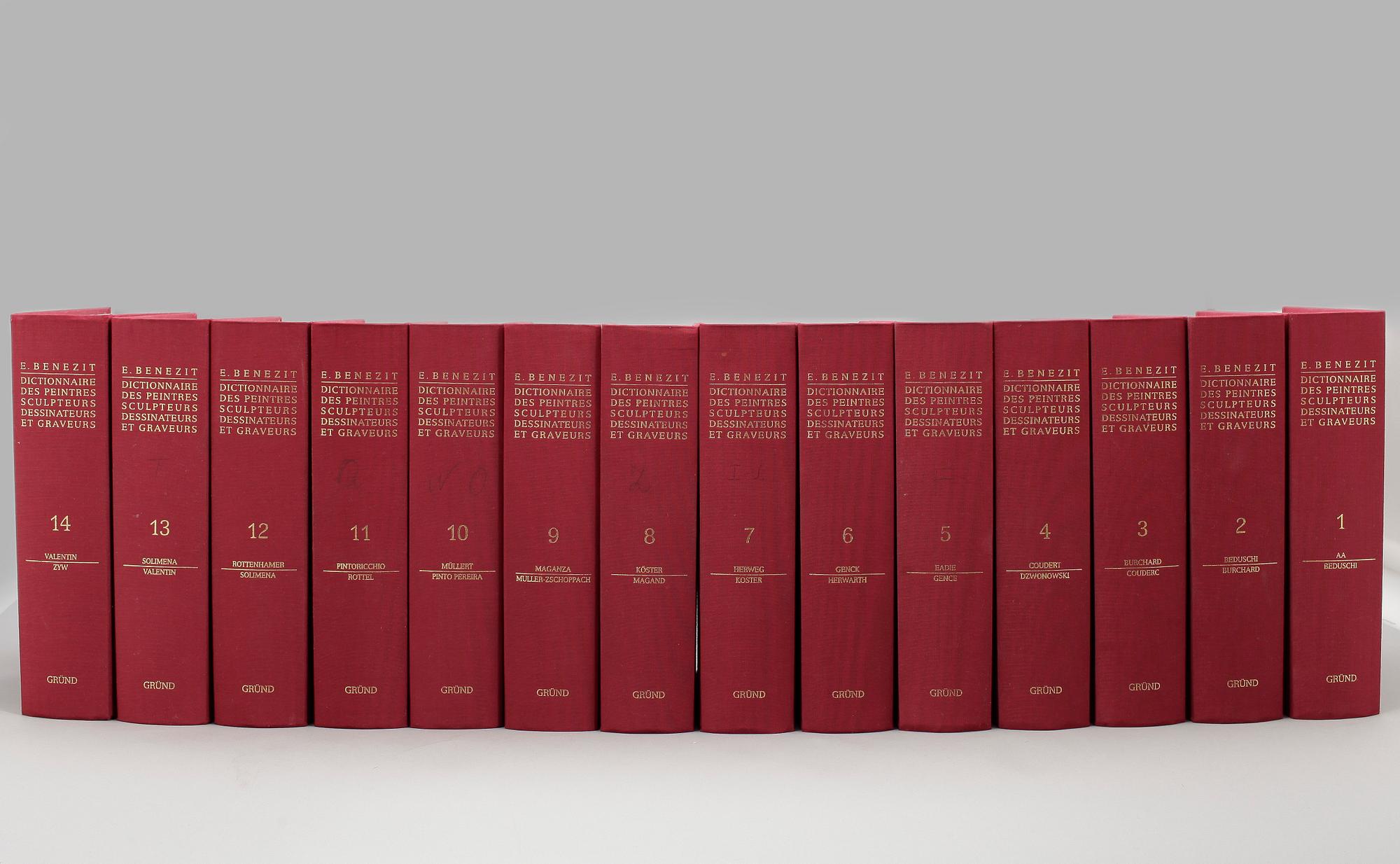 BÖCKER, 14 volymer, E. Benezit, "Dictionnaire des peintres, sculpteurs, dessinateurs et graveurs", Gründ, Paris 1999.