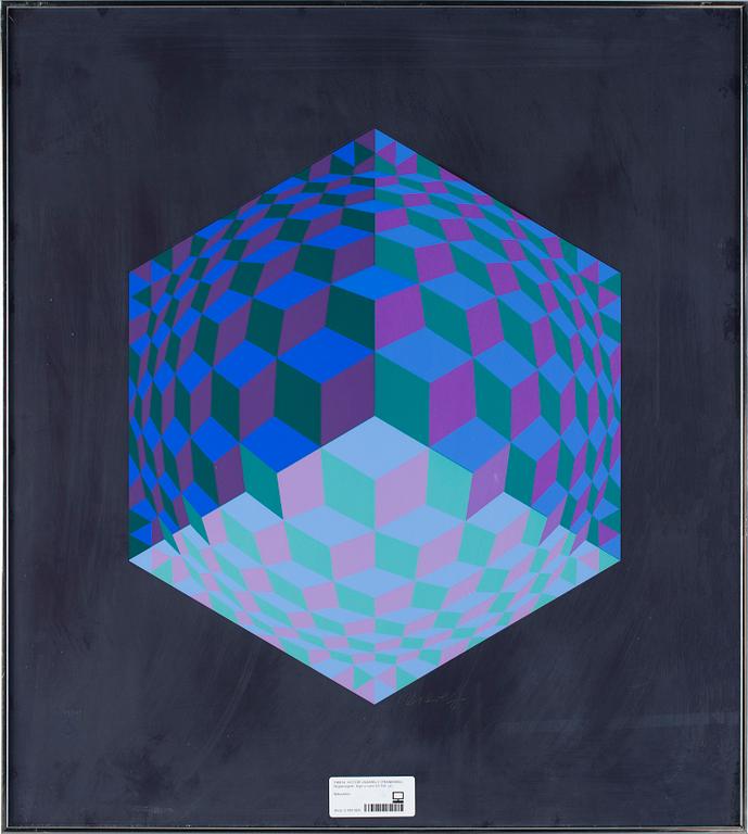 VICTOR VASARELY, färgseriegrafi. Sign o numr 47/150.