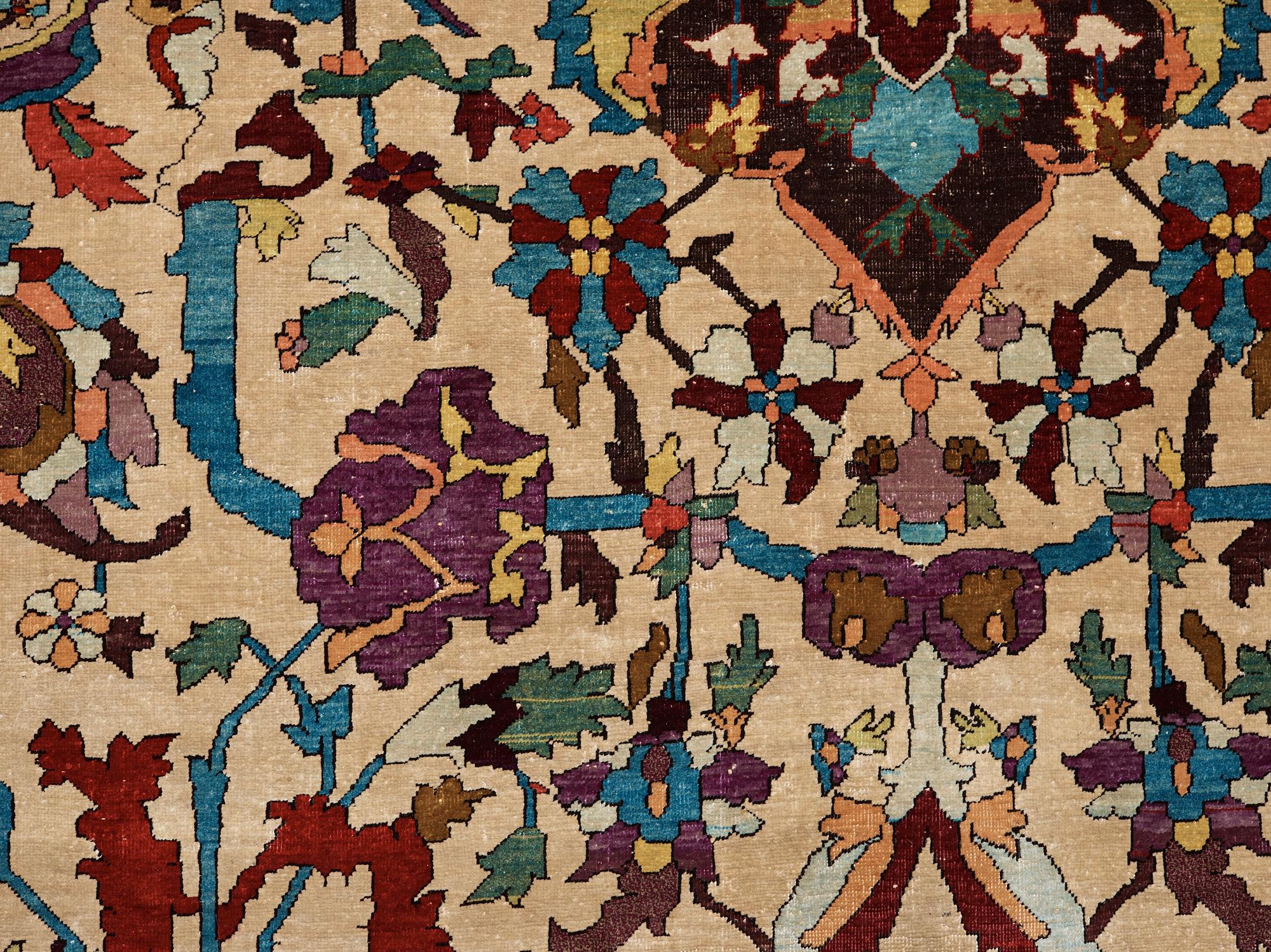 MATTA. Antik silke Keshan s.k. Motachem. 202,5 x 136,5 cm.