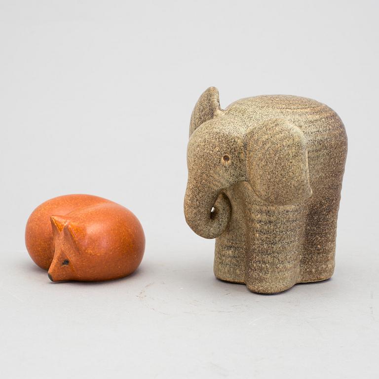 Two 20th Century stoneware figurines designed by Lisa Larson, Gustavsberg.