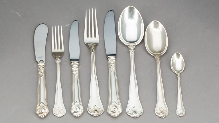 BESTICK, ca 88 delar "Sachsisk", Cohr, silver, 1950-tal, total vikt ca 3200 g.
