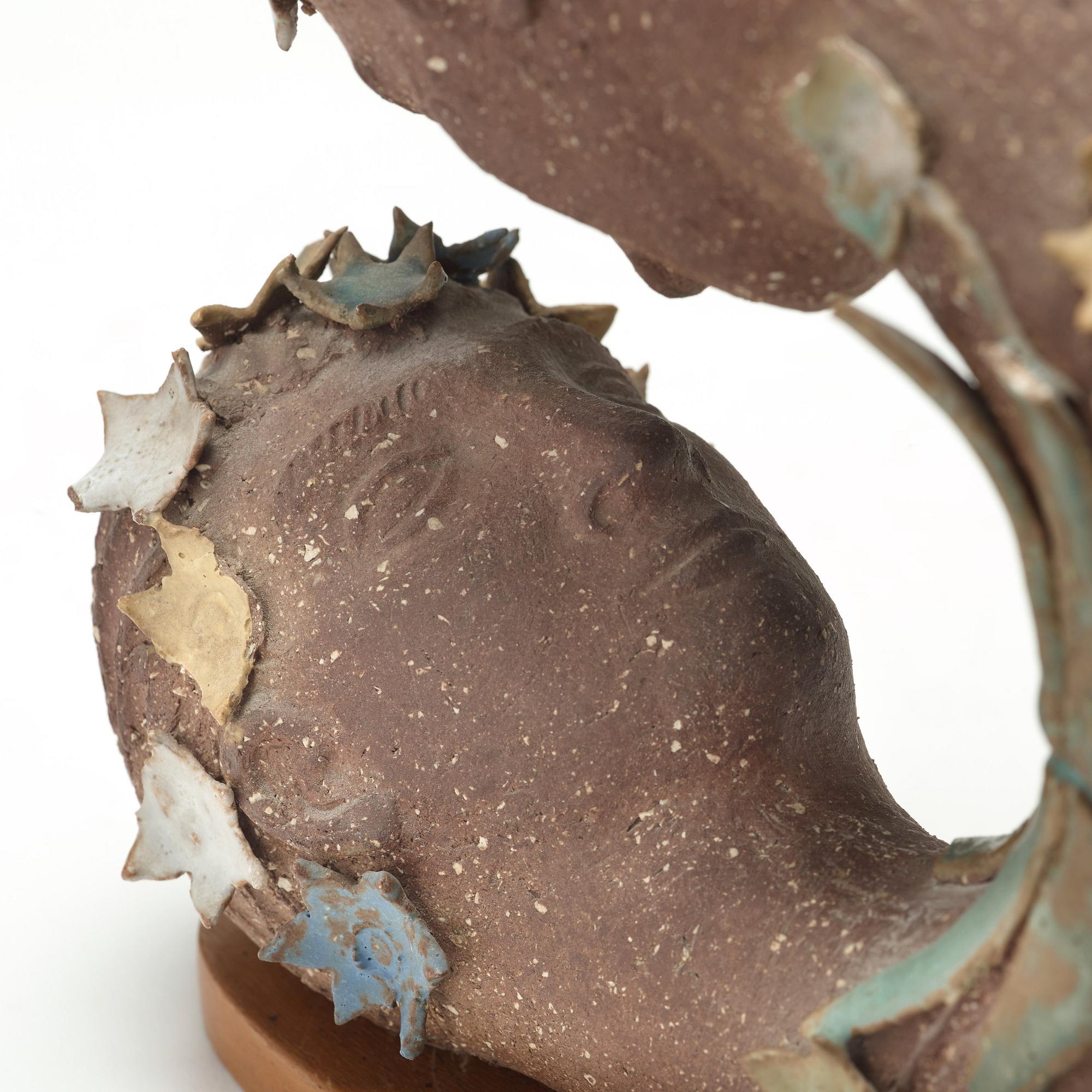 Stig Lindberg, skulptur "Narcissus", chamotterat stengods, Gustavsbergs studio 1940-tal.