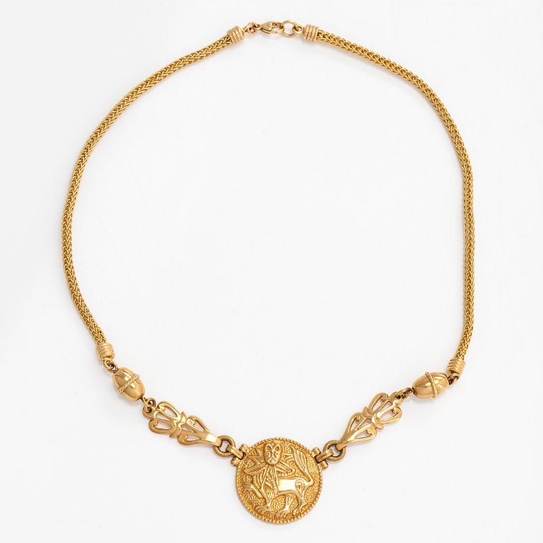 Kalevala Koru, An 18K gold necklace 'Sun Lion', Helsinki 1998.