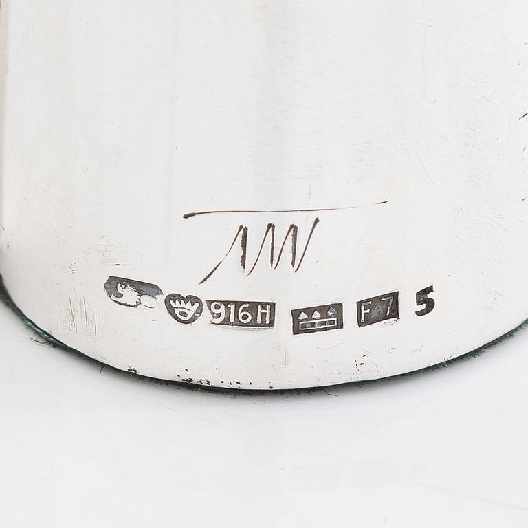 Tapio Wirkkala, Two sterling silver vases, 'TW 36', Kultakeskus Hämeenlinna, 1959.