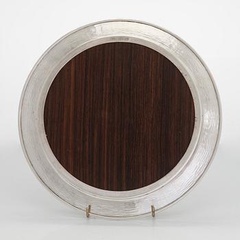 Tapio Wirkkala, four silver beakers, and a rosewood and sterling silver tray, Kultakeskus, Hämeenlinna 1973-74.