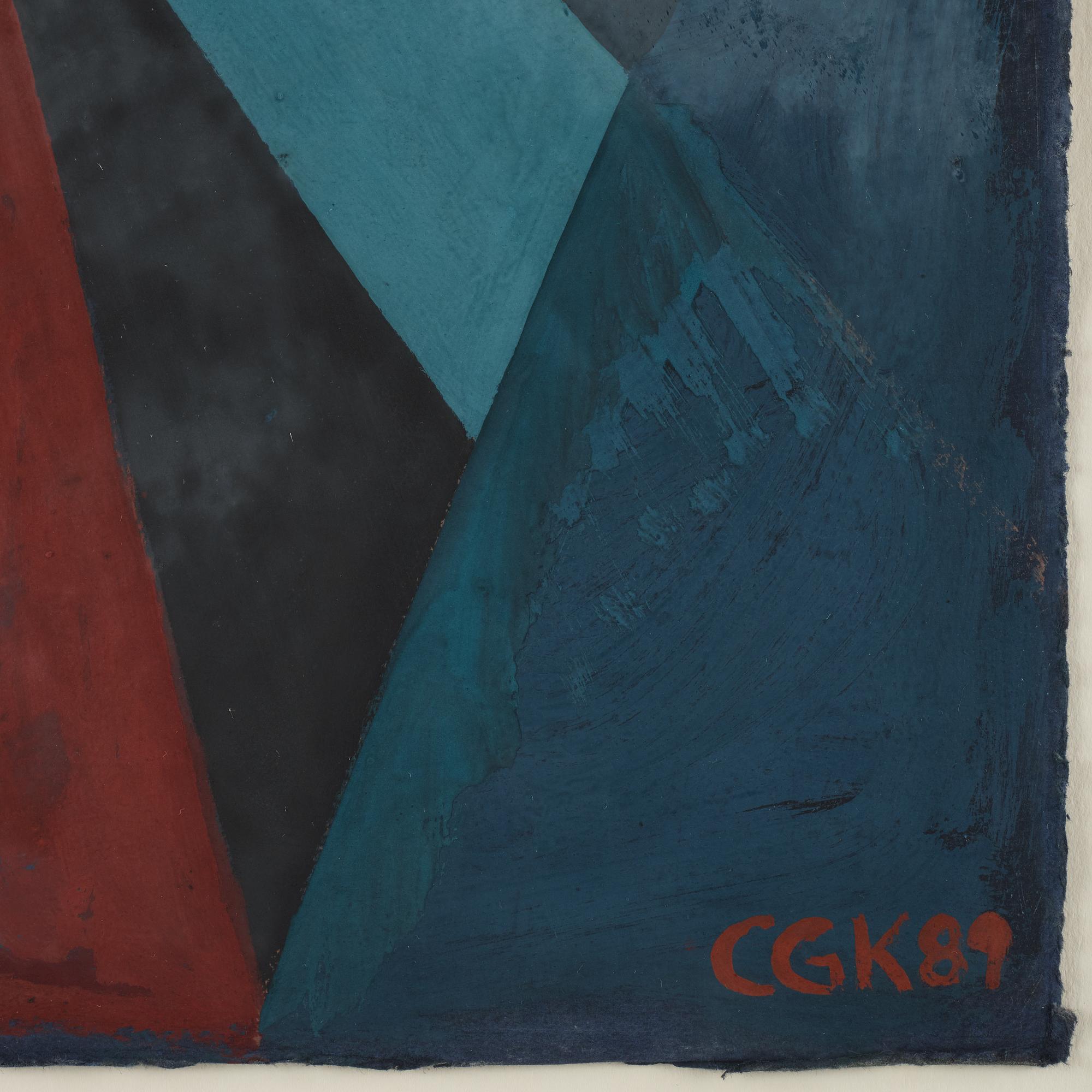 C Göran Karlsson, tempera on paper, signed and dated -89.