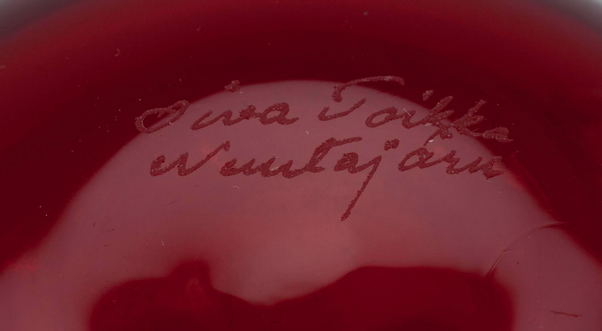 ÄPPLE, glas, sign. Oiva Toikka, Nuutajärvi.