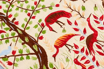 A RUG embroided flat weave, ca 171 x 121 cm.