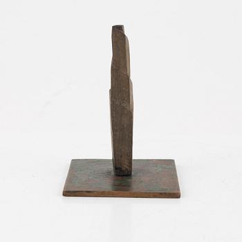 Arne Jones, sculpture, unsigned, wood on a metal base, height 10.5 cm.