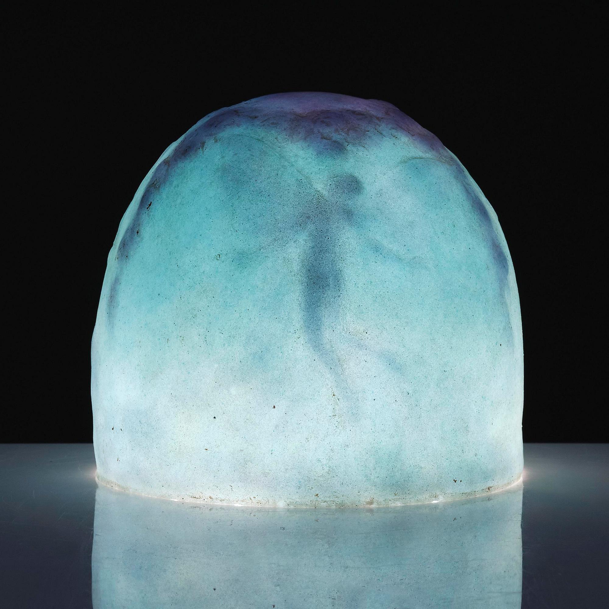 Agnes de Frumerie, a pâte de verre lamp shade/sculpture, Sweden, 1920s.