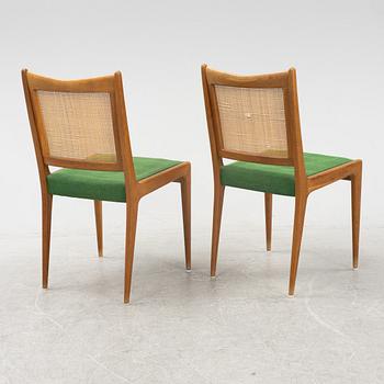 Karl Erik Ekselius, a pair of chairs, teak and rattan, JOC, 1950-60's.