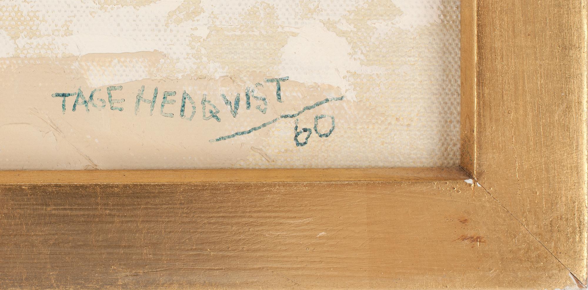 TAGE HEDQVIST, olja på pannå, sign o dat. -60.