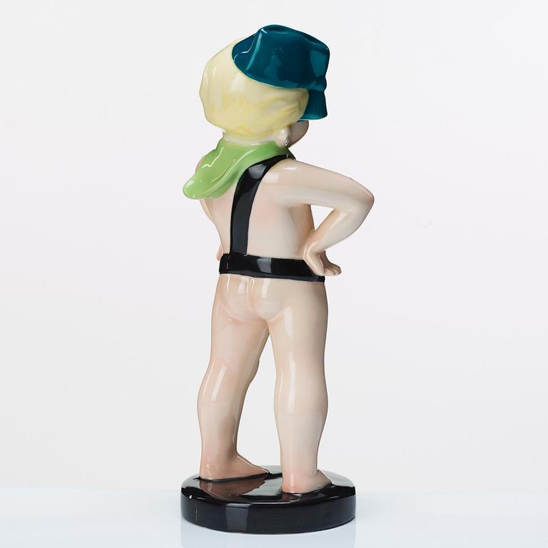 Sandro Vacchetti, a 'Balilla' ceramic figure, Essevi, Italy 1930's.