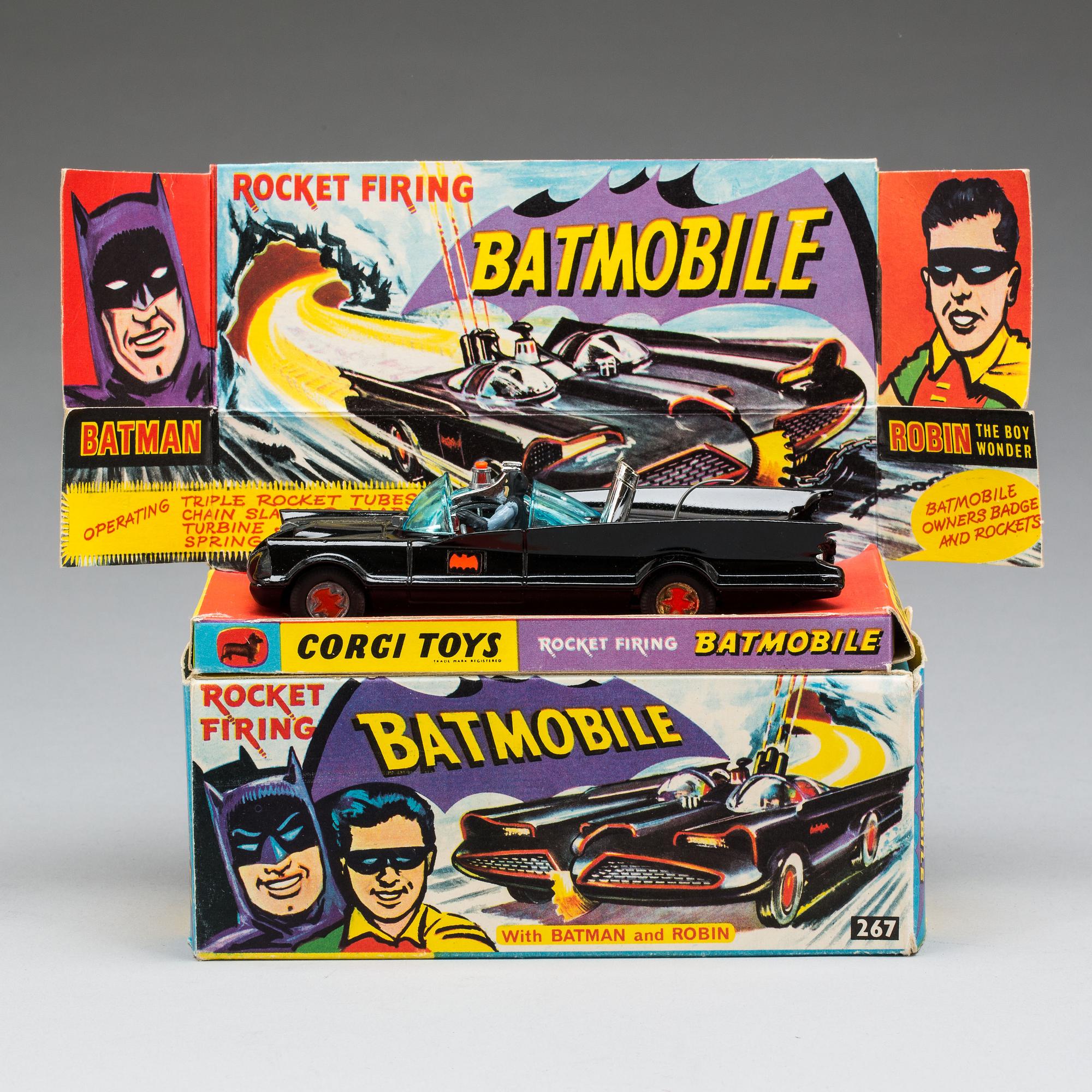 LEKSAKSBIL, CORGI Toys Batman 267 BATMOBILE. Made in  Britain 1966.
