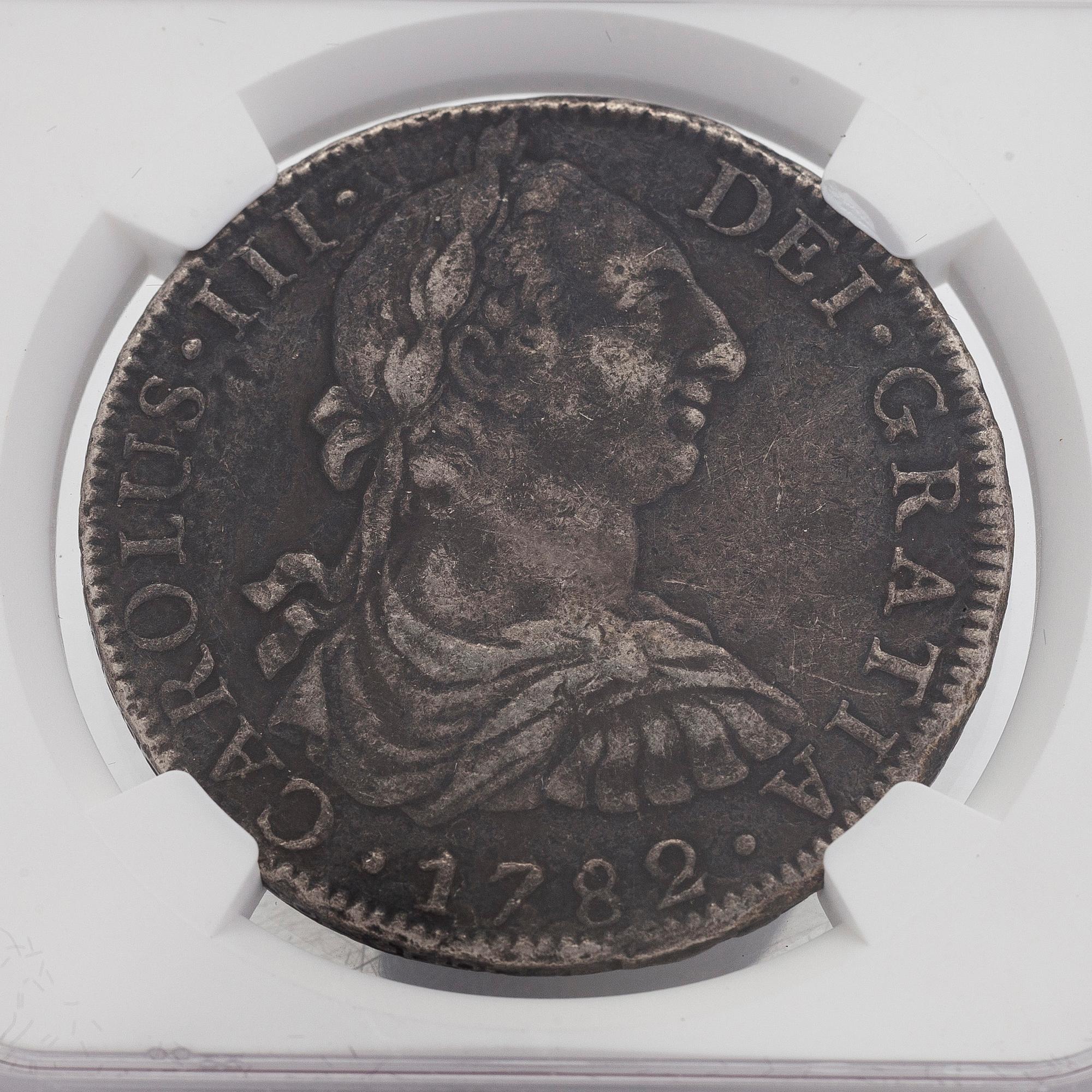 Hopearaha, 8 reales, El Cazador, 1772-1783.