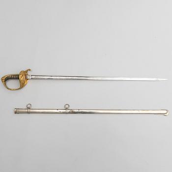 A second half of the 19th Swedish  century sabre with scabbard.