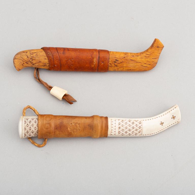 Two Sami knives, one by Tage Hjerpe.