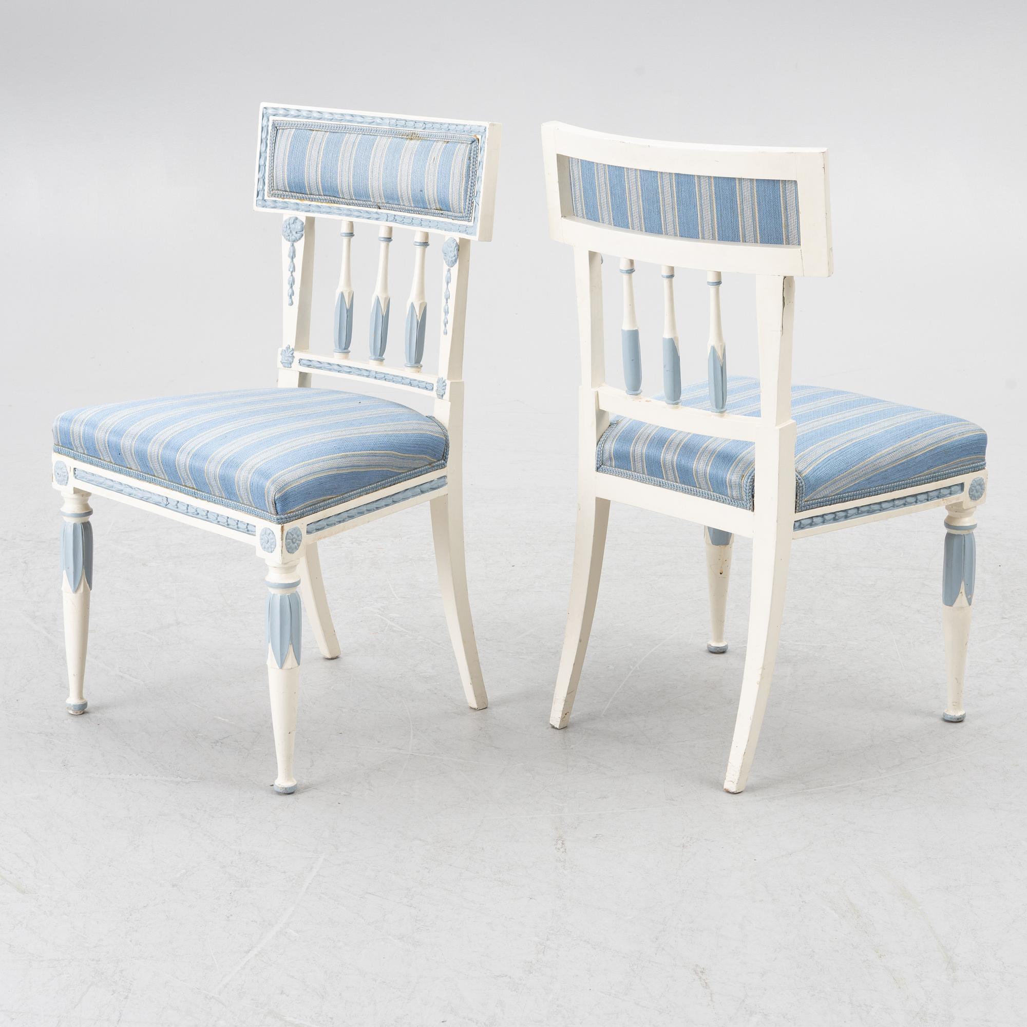 Stolar, 4 st, Gustaviansk stil, 1900-tal.