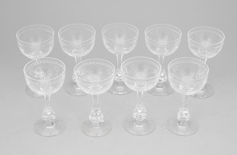 MADEIRAGLAS, 9 st, "MacGuirlang", Fritz Kallenberg, Boda.