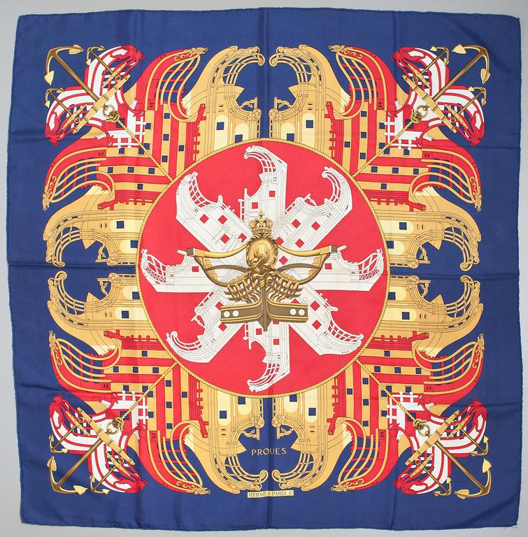 HERMÈS, scarf, "Proues".