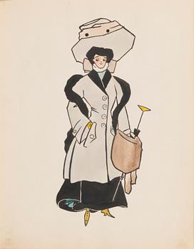 CARL JENSEN-CARLÉN, a scetch book with drawings, mixed media, 27 pages, partially signed C.C.