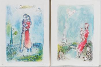 MARC CHAGALL (FRANKRIKE), MAPP, grafik, Derriére Le Miroir. Tryck år 1981.
