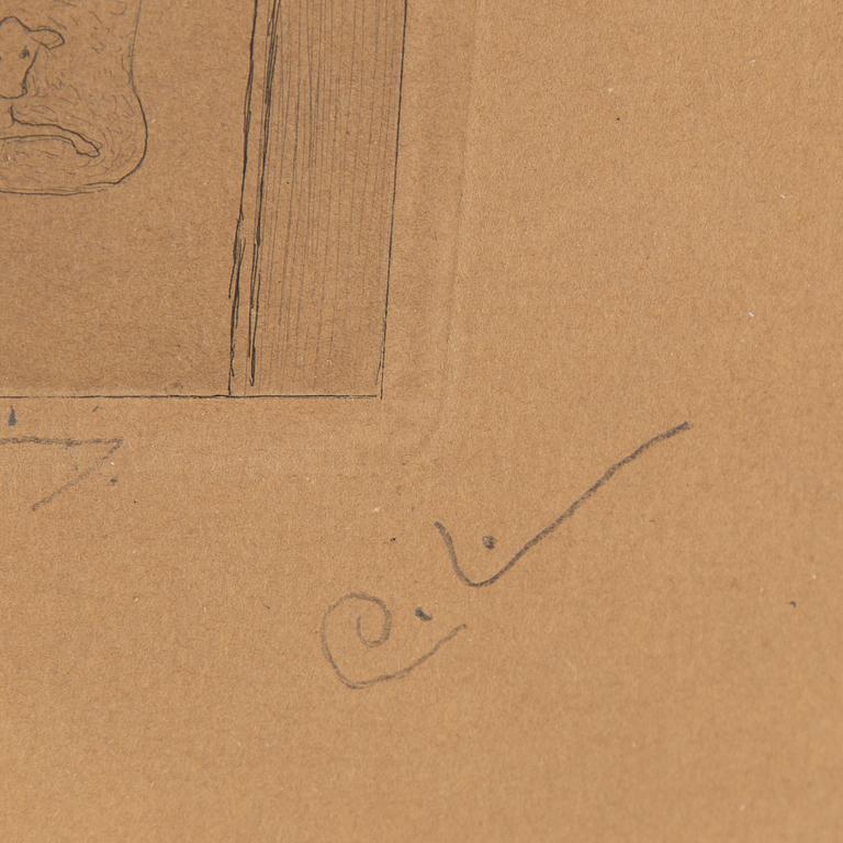 CARL LARSSON, etsning, (État 4) 1906, signerad i blyerts.