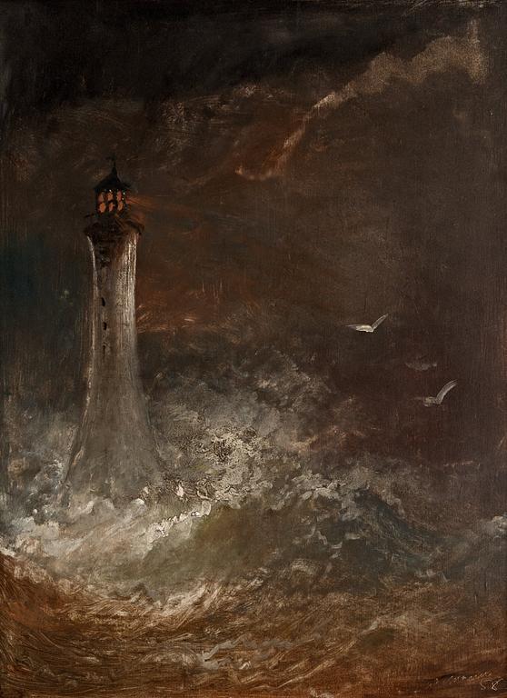 Arnold Plagemann, Lighthouse in storm.