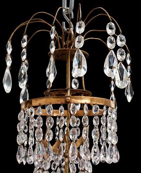 A late Gustavian circa 1800 four-light chandelier.