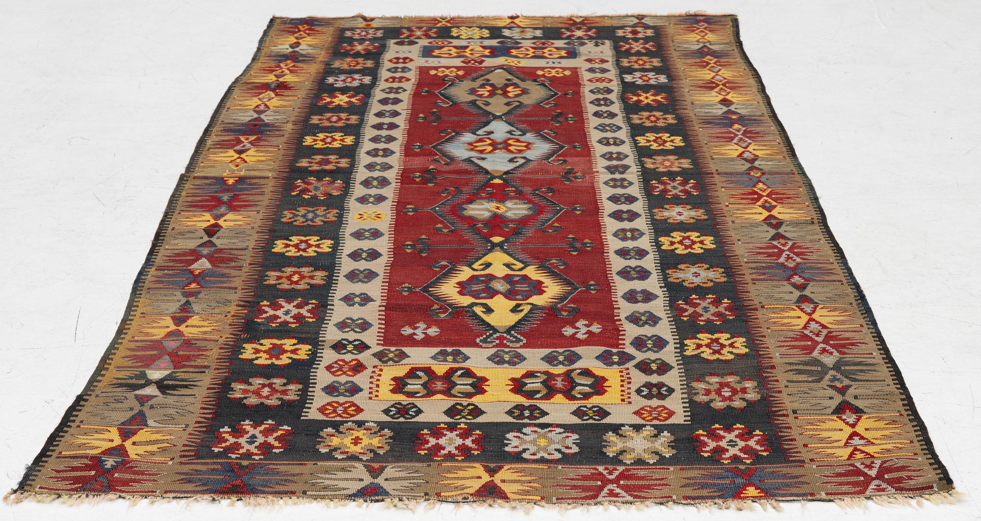 Carpet, Kelim, antique, approx. 256 x 118 cm.