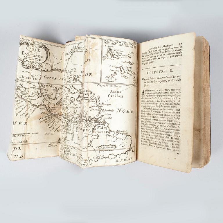 BOK, "Nouveau Voyage autour du Monde", I-II, av Guillaume Dampier, Amsterdam 1698.