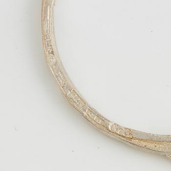 Lars Arby, a neck ring, two pendants and two pairs of earrings, silver, Gothenburg circa 1966, 1976, 1977 and 1980.