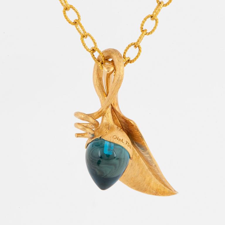 A Ole Lynggaard 18K gold necklace with topaz.