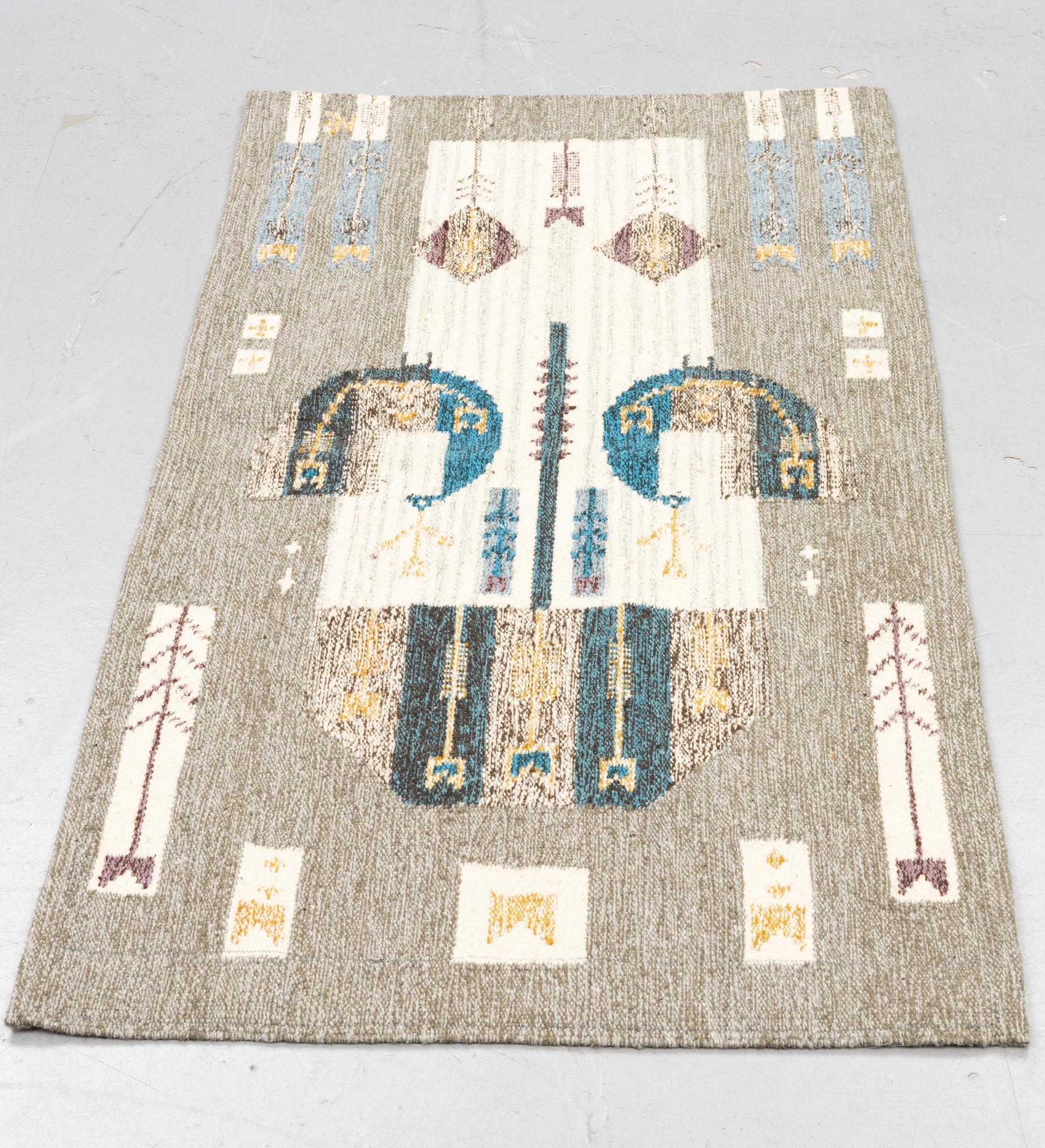 Éva Németh, väggtextil, slätväv, signerad NÉ, ca 139 x 73 cm.